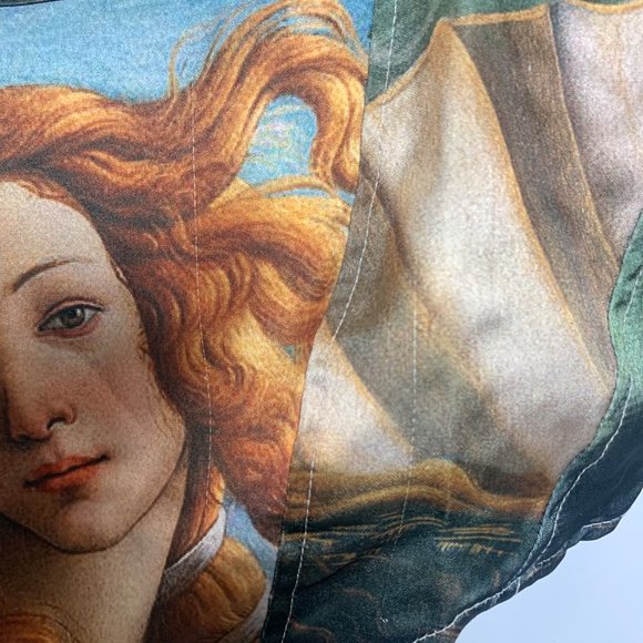 Zara Green and Orange Asymmetrical Graphic Crop Top - Picture 12 of 12